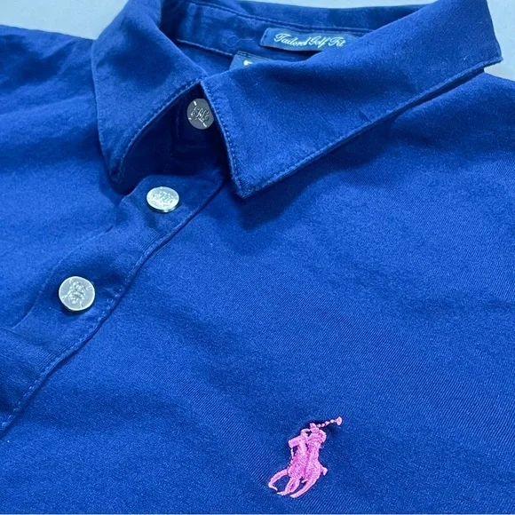 Ralph Lauren Golf Tailored Golf Fit Polo Long Sleeve Top, Blue - Womens Large - Picture 6 of 12